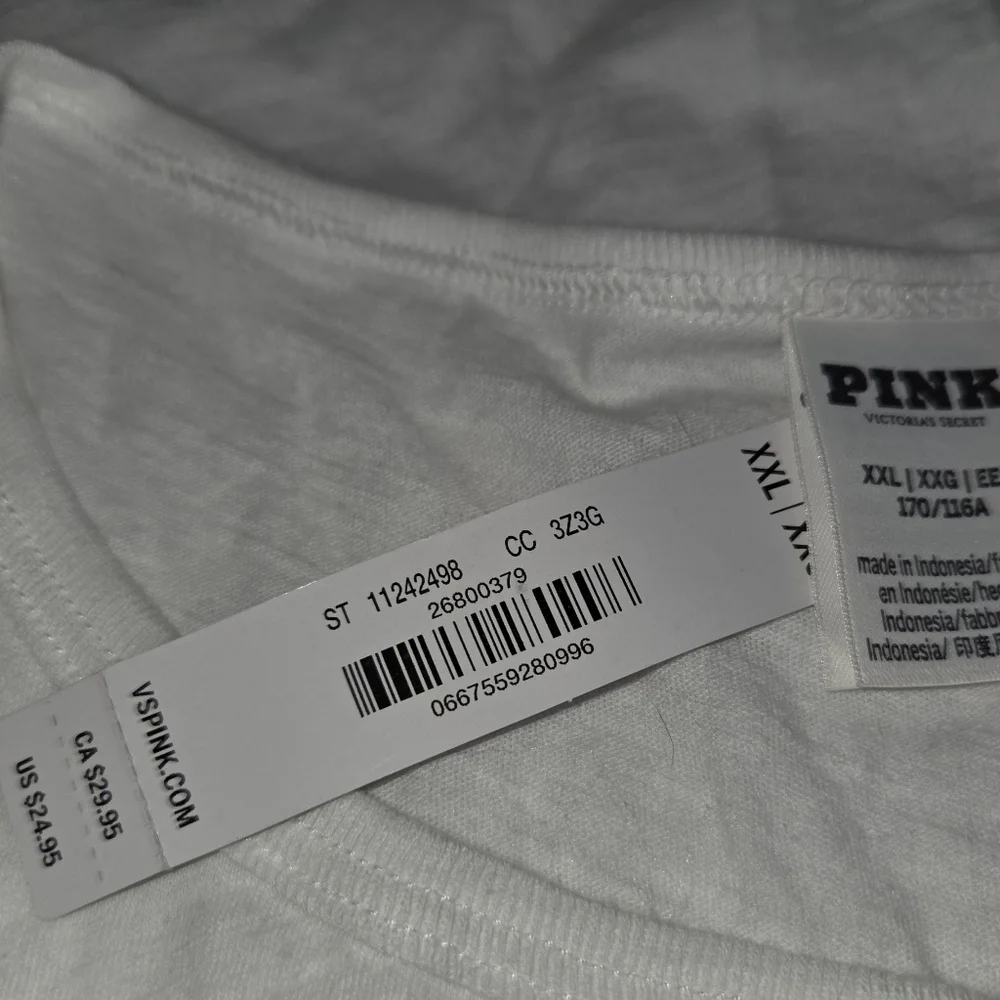 PINK Victoria's Secret White Pajama Tank XXL NWT - Picture 3 of 3